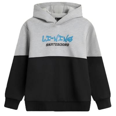 李宁童装男童中大童套头连帽卫衣