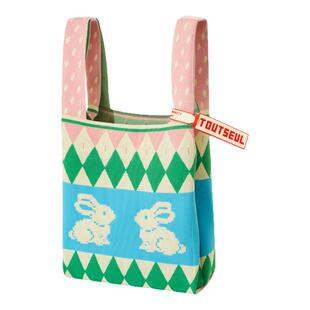 【微瑕】TOUTSEUL读设小众托特包图案印花单肩手提包大容量编织包