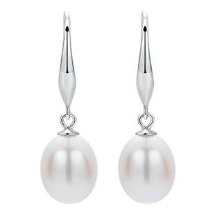 老凤祥官方淡水珍珠耳环s925银耳坠强光耳钩正品珠宝耳饰生日礼物