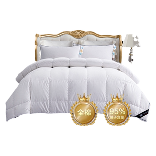 安睡宝羽绒被95白鹅绒被羽绒被芯冬被加厚保暖鹅毛被双人酒店被子