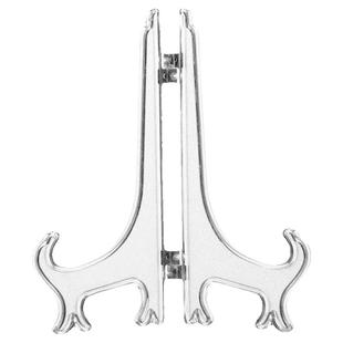装饰瓷盘圆盘子支架展示盘架相框摆盘茶饼赏盘托盘架透明塑料架子