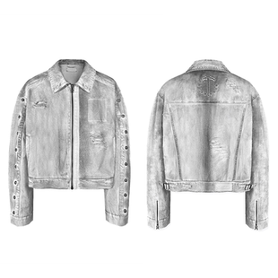 (断码清仓)TecNineGroup DROP2 GESSO JACKET石膏水洗做旧夹克