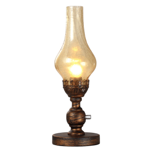 中式复古卧室床头灯怀旧氛围调光煤油台灯田园结婚庆摄影道具马灯