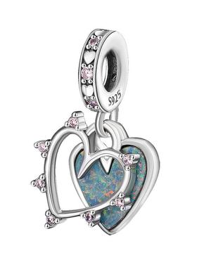 潘家爱心吊饰S925纯银项坠送女友