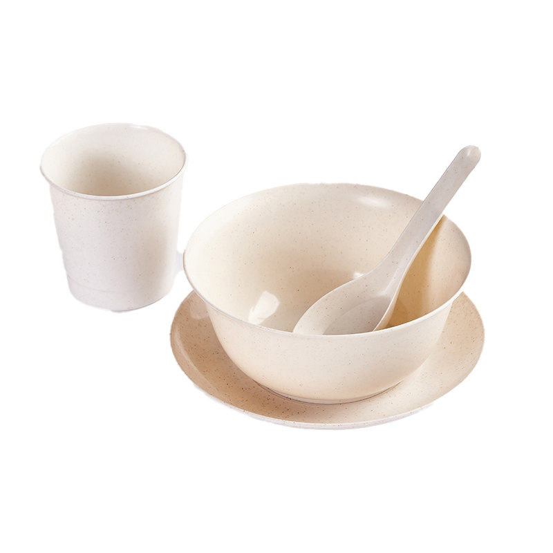 一次性餐具三四件套食品级稻壳碗