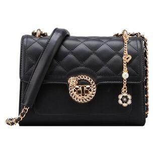 意尔康小方包包女2026新款斜挎包质感菱格包百搭通勤包高级链条包