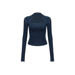 Bettychow 高弹力修身性感打底衫酒红深蓝isn美式性感秋冬上衣