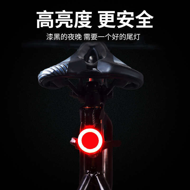 自行车灯爱心尾灯充电警示灯公路车夜骑灯骑行装备山地车配件大全