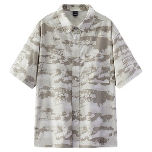 森马短袖衬衫男夏季凉感休闲牛仔上衣2026新款百搭森柔商场同款