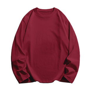 名创优品纯棉打底衫女内搭可外穿冬加厚红色上衣2026新款长袖t恤D