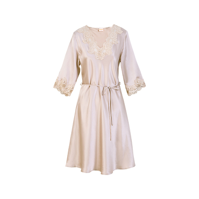 万事利真丝睡裙女款春夏性感睡衣