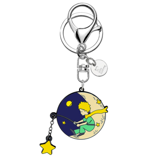 星星月亮小王子卡通钥匙扣金属挂件个性可爱书包挂饰百搭精致配饰