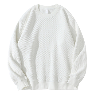 秋冬日系纯色圆领加绒卫衣