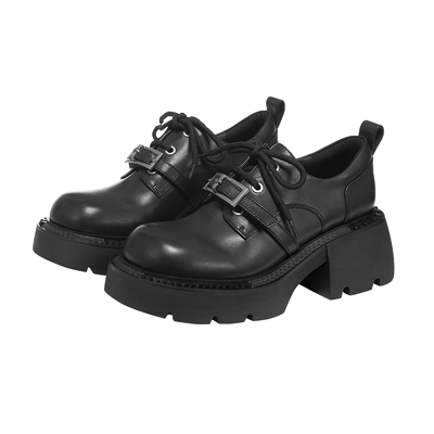 薇薇燃复古牛皮德比单鞋