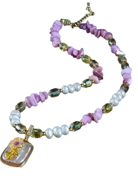 优贝朵新款多巴胺天然珍珠项链