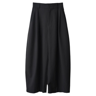 AIRROOM立体压褶垂感阔腿西裤