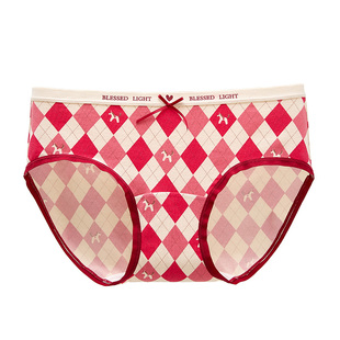 六只兔子红色内裤一男一女A类棉10A抑菌底裆中腰本命年情侣内裤