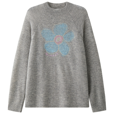 25新款大花印花透视针织衫