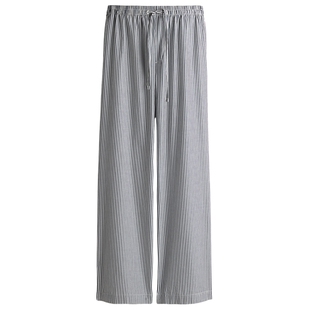 HM女装休闲裤冬季抽绳设计棉质直筒休闲通勤长裤1273520