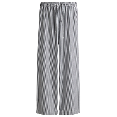 HM女装休闲裤冬季抽绳设计棉质直筒休闲通勤长裤1273520