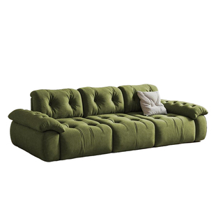 中古风雪尼尔绒云漫沙发可调节靠背全拆洗沙发小户型直排布艺沙发