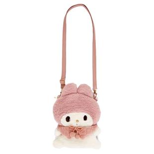 日本三丽鸥周边正版一字马美乐蒂毛绒单肩包斜挎包女生可爱小包包