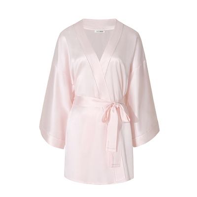 真丝睡袍短裤可外穿晨袍家居服