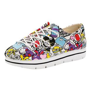 Tt&Mm/汤姆斯厚度增高帆布鞋女系带春季新款软底休闲透气布鞋女鞋