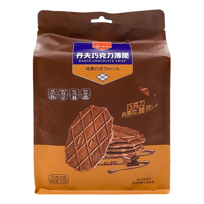 丹夫巧克力薄脆110g袋装华夫芝士脆饼干网红下午茶点心休闲零食品