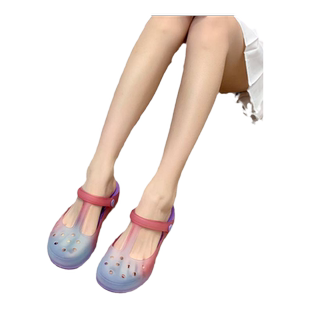 洞洞鞋女款女夏新款厚底防滑软底大码沙滩凉鞋外穿果冻妈妈0407h