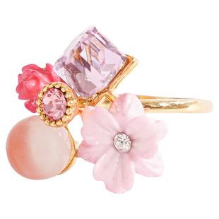 A2025新款爆紫水晶繁花戒指女轻奢高级感小众设计闺蜜礼物可调节