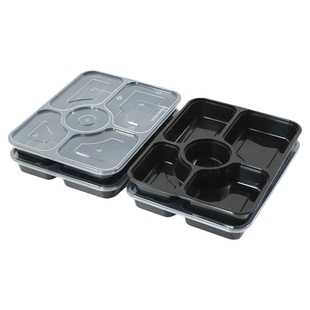 一次性餐盒五格快餐商用长方形外卖六格打包盒加厚饭盒餐盘便当盒