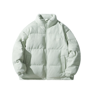 ALLIN 字母刺绣羽绒服男女冬季加厚保暖短款立领鸭绒潮牌情侣外套