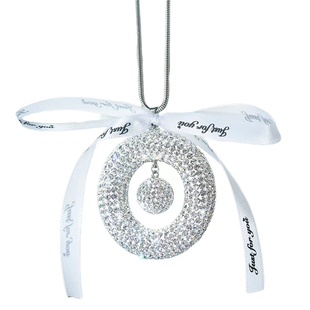 高档汽车挂件平安符车内装饰 女神 车载后视镜挂饰镶钻水晶甜甜圈