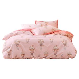 水星家纺全棉磨毛三/四件套A类抗菌套件儿童卡通秋冬保暖床单被套