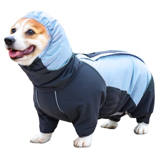 宠物狗狗柯基雨衣小狗四脚防水全包衣服护肚柯基犬专用户外冲锋衣