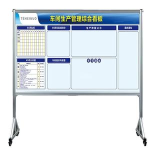定制磁吸工厂车间生产管理白板厚铝型材铝合金看板展板移动支架宣传栏可视化进度公司公告栏磁性仓库管理看板