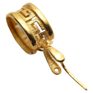 18K金扣头翡翠玉佩佛公diy配件吊坠叩头玉吊坠瓜子扣蜜蜡挂件夹扣