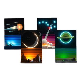 Brick Bling适用乐高太空时代故事展示盒积木灯饰21340明信片灯光