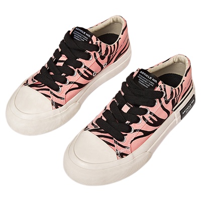 ARTICLE NO.2025新品粉跃斑马新品帆布鞋休闲鞋厚底增高单鞋鞋子