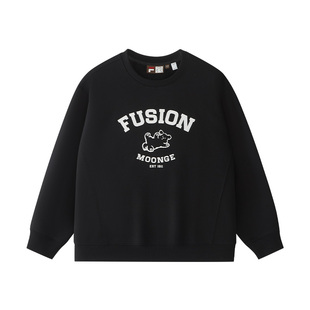 FILA FUSION｜潦草小狗联名套头卫衣26冬季新款女宽松加绒上衣男