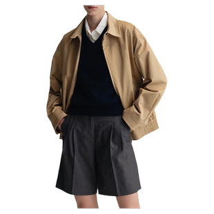 男女同款大气成熟拉链夹克2025春季宽松显瘦别致质感休闲复古外套