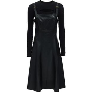 ONLY2026春季新款胸前镂空显瘦弧线解构剪裁A字裙两件套连衣裙女