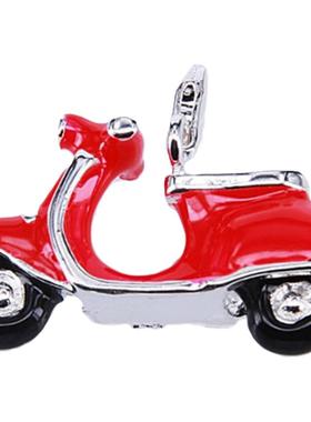 立体红色珐琅Vespa摩托车电动自行车吊坠托马斯萨博个性饰品挂件