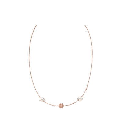 阿玛尼白鹿同款四叶草花朵项链