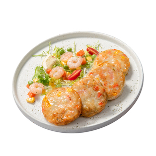 食者道蔬菜膳食鲜虾饼冷冻半成品儿童早餐果蔬虾仁空气炸锅食材