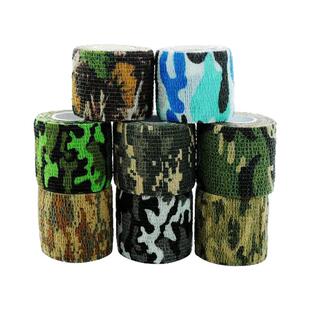 迷彩胶带布基缠手指无仿布弹力绷带布条自粘贴布防伪缠把带缠绕带
