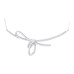 HEFANG何方丝带结锁骨链蝴蝶结项链轻奢高级配饰女新年礼物