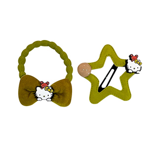 儿童kt喵蝴蝶结发圈秋冬女童扎丸子头发绳宝宝不伤发皮筋头绳发饰