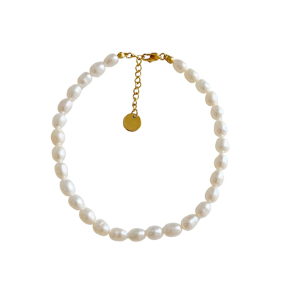 欧美博主同款天然淡水珍珠脚链